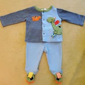Baby boy matching turle set